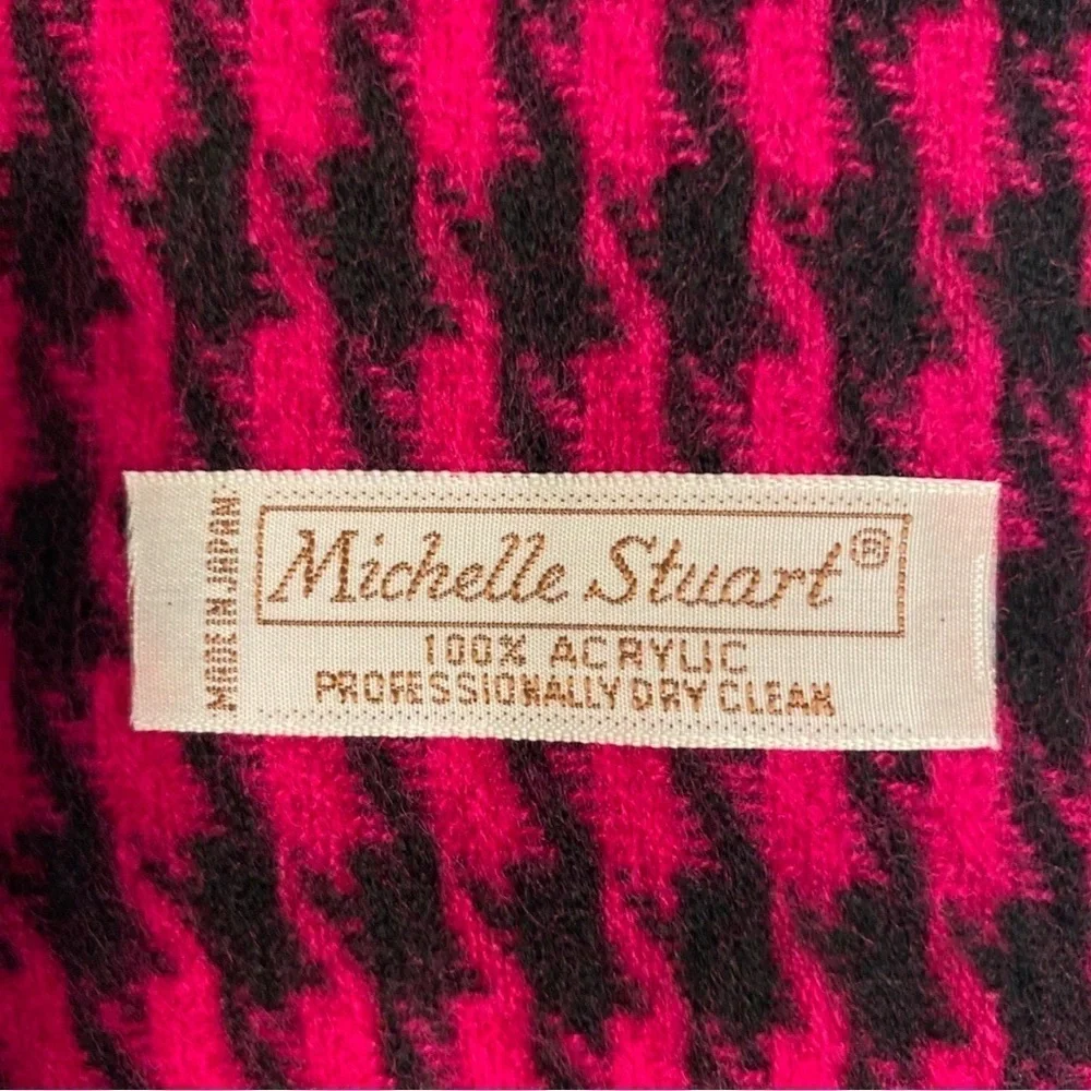 Michelle Stuart Berry & Black Herringbone Scarf